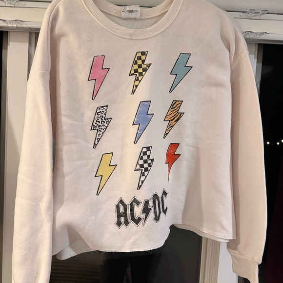 AC/DC Kids White Graphic Sweatshirt - Picture 1 of 4